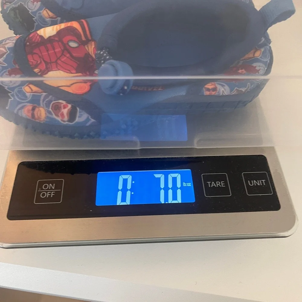 Marvel Avengers Kids Blue Water Shoes Iron Man Captain America Size 7/8‎ Slip On